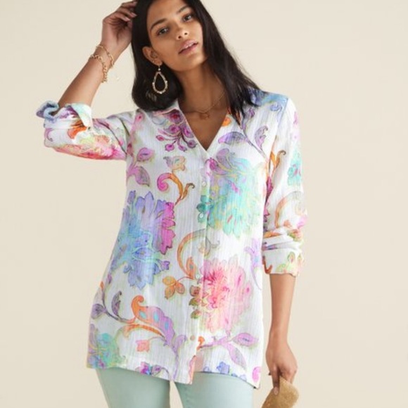 Soft Surroundings Tops Soft Surroundings Escambia Gauze Tunic Shirt